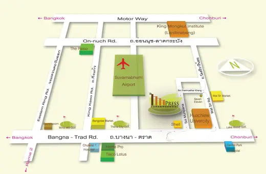 แผนที่ทำเล The Impress Residence บางนา-ตราด กม.17 ใกล้สนามบินสุวรรณภูมิ